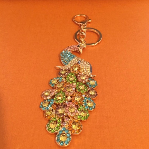 ❤️❤️❤️NEW multi-color large peacock purse charm❤️❤️❤️ - Picture 6 of 9